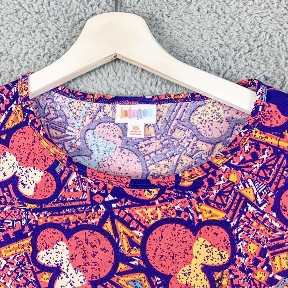 Lularoe IRMA Disney Women Extra Small NEW Minnie Mouse Colorful High Low Hem NWT - Picture 2 of 12